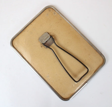 Miroir de barbier vintage en métal chromé