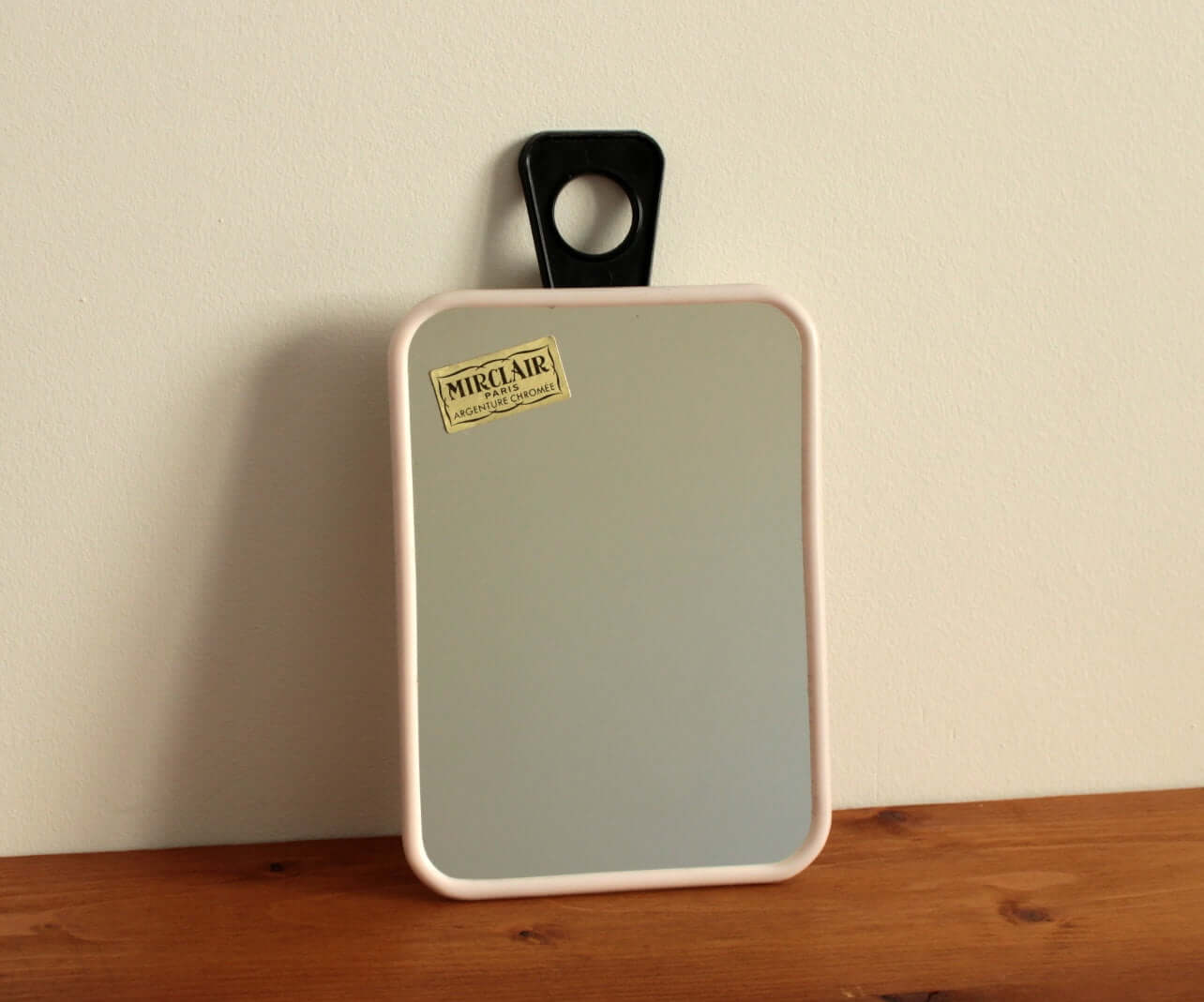 Vintage Miroir style barbier plastique rose pâle