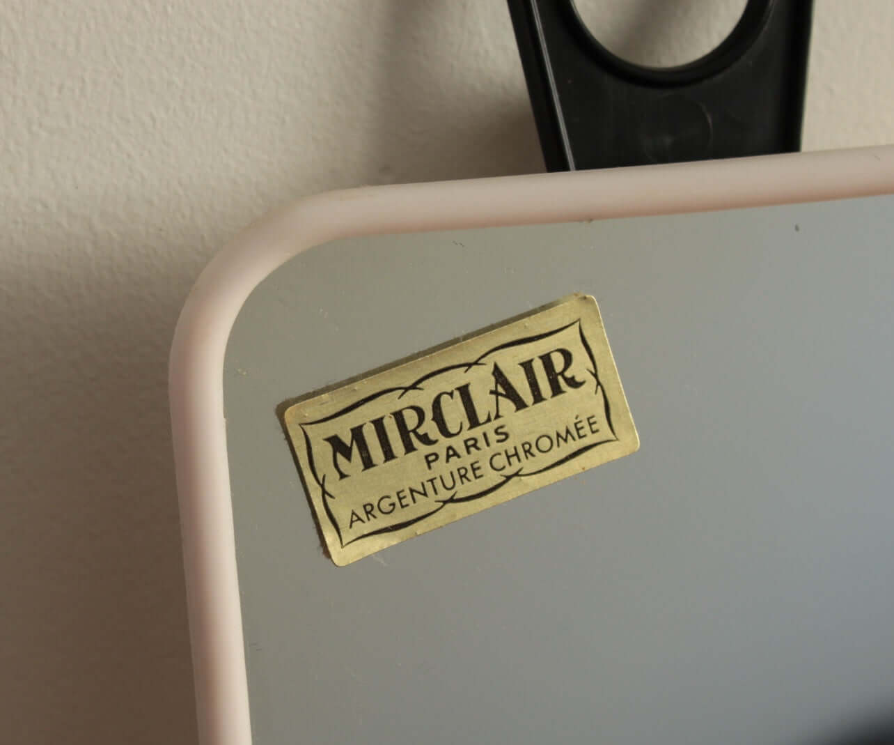 Vintage Miroir style barbier plastique rose pâle