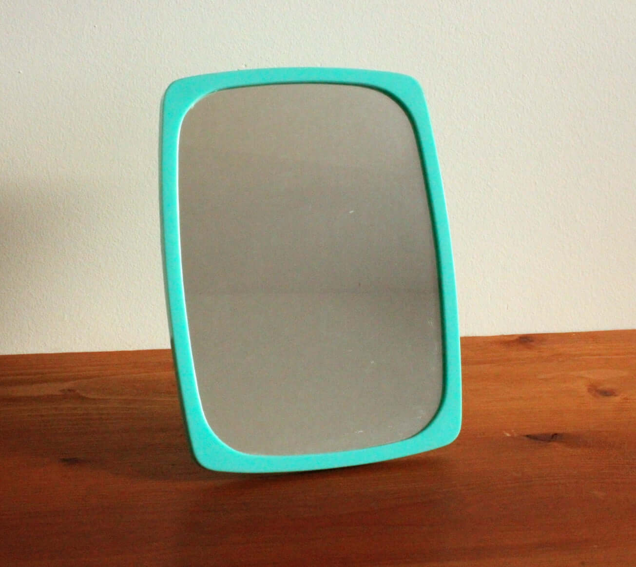 Vintage Miroir style barbier en plastique vert menthe