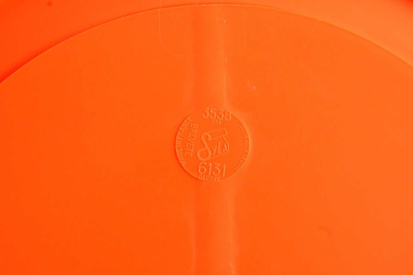 Vintage Grand miroir en plastique orange Syla
