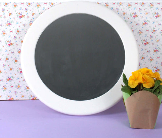 Grand miroir en plastique blanc vintage