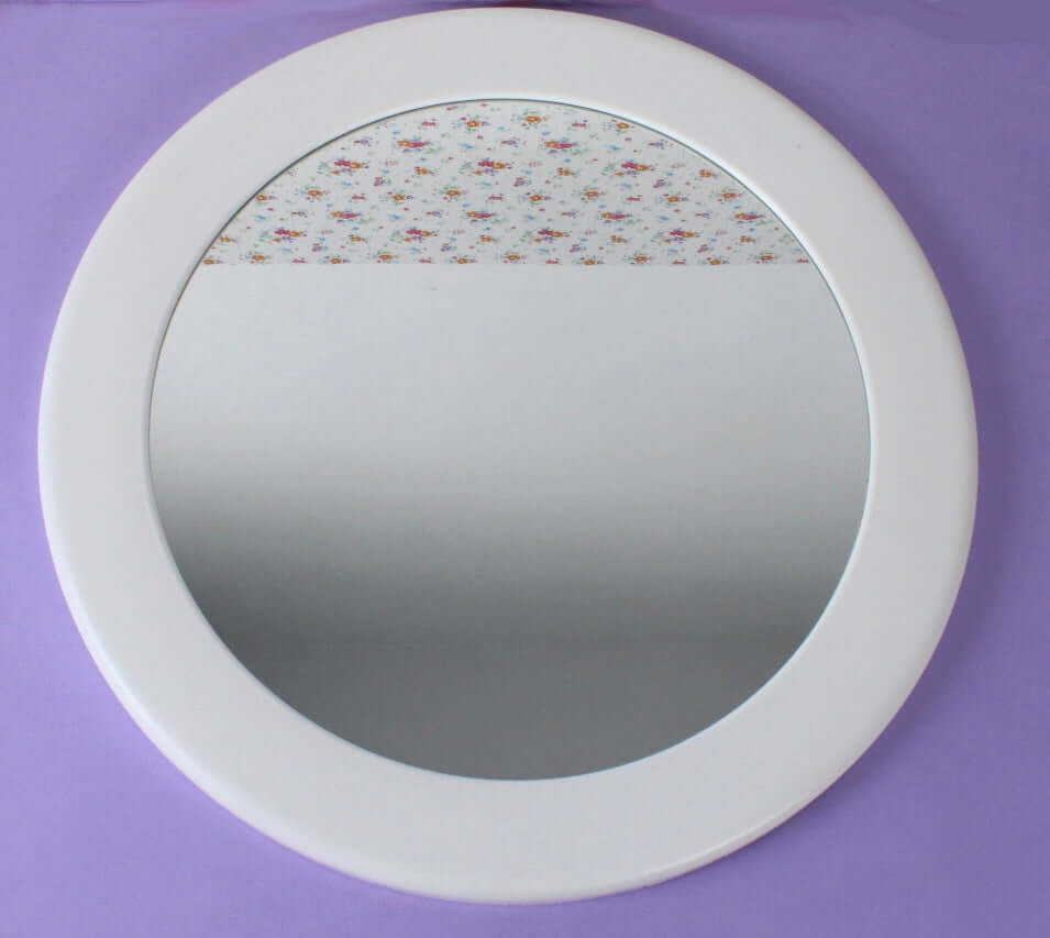 Grand miroir en plastique blanc vintage