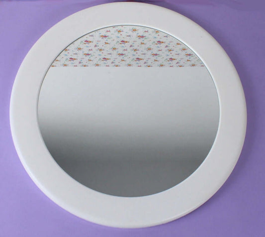 Grand miroir en plastique blanc vintage