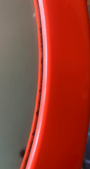 Grand miroir vintage en plastique orange Syla