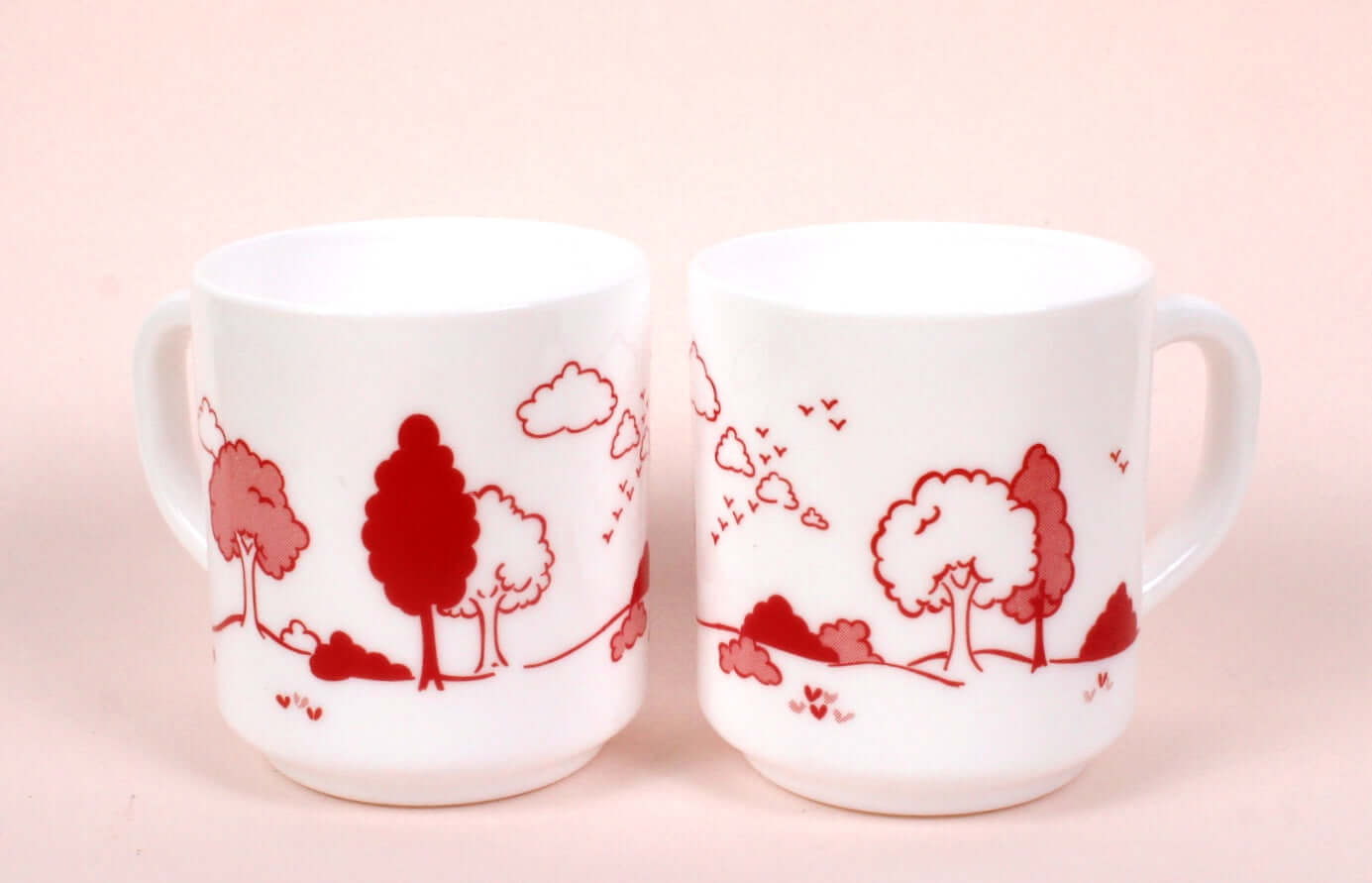 Mug Arcopal vintage motif paysage rouge