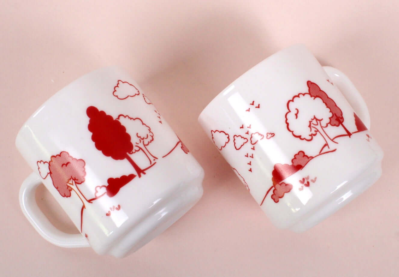 Mug Arcopal vintage motif paysage rouge
