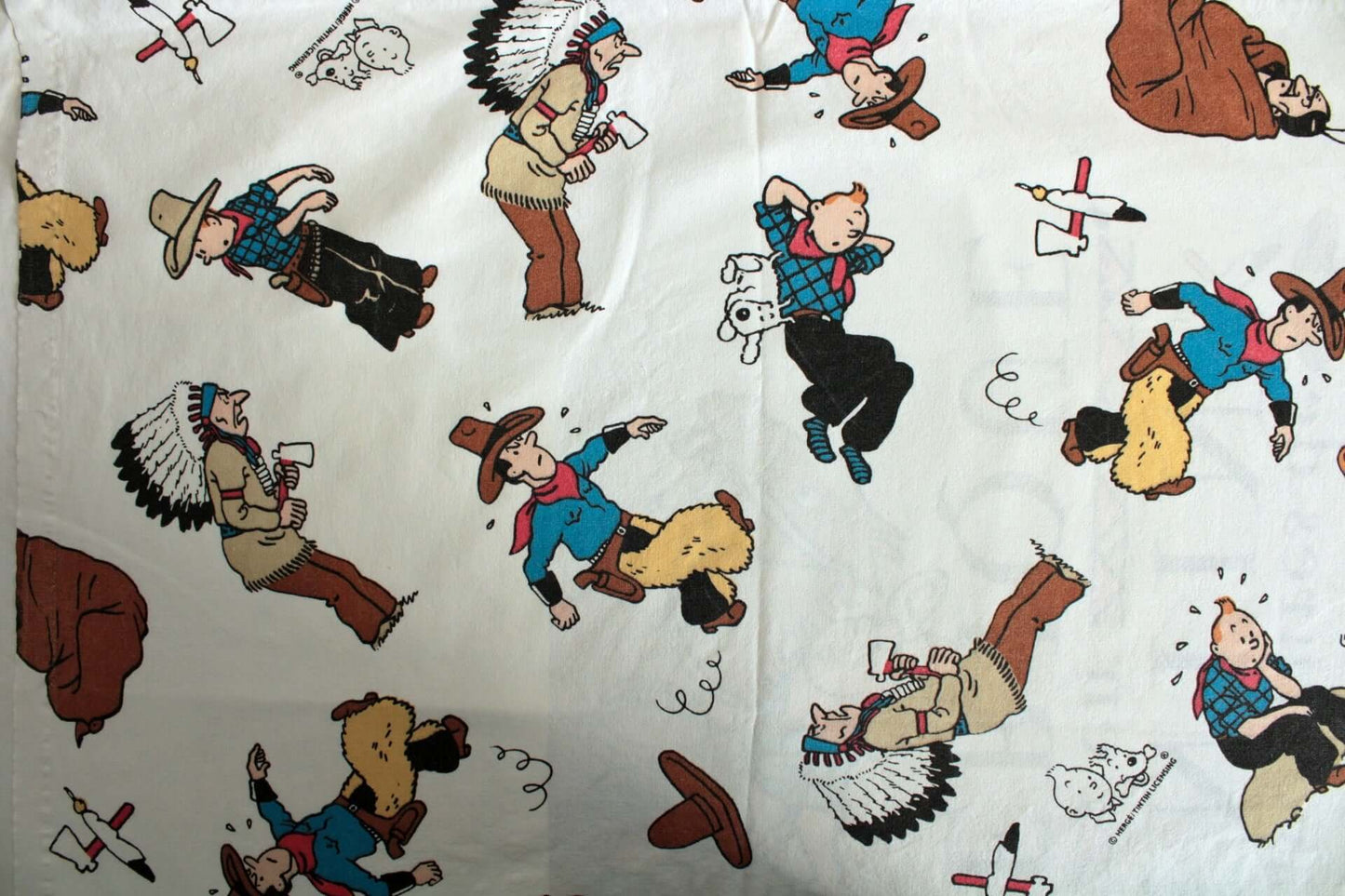 Vintage Parure de lit Tintin en Amérique