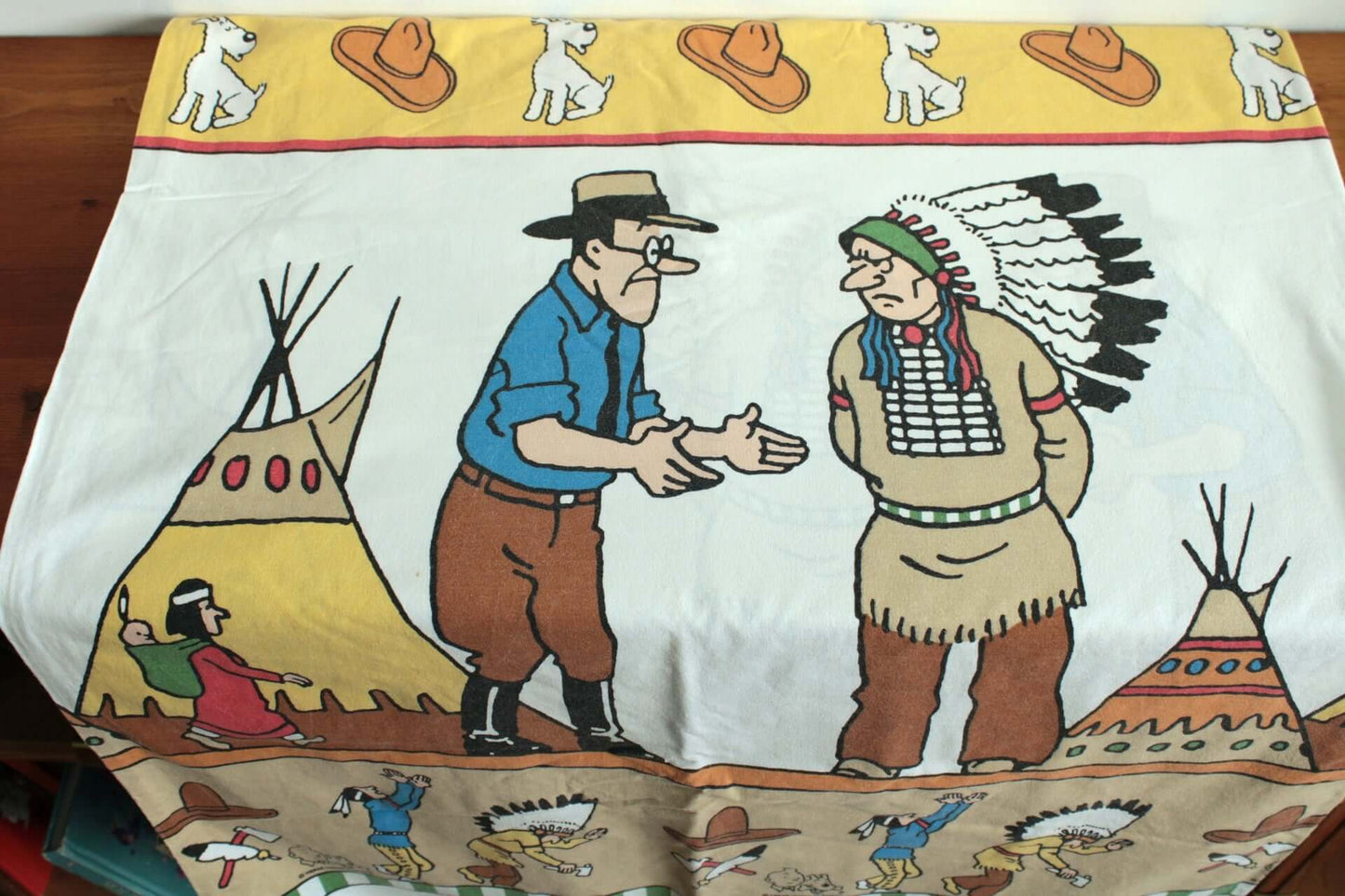 Vintage Parure de lit Tintin en Amérique