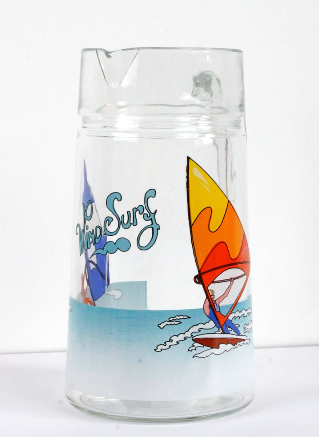 Vintage Pichet en verre kitsch Windsurf