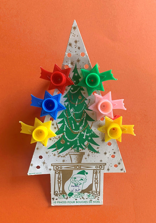 Petites pinces colorées pour bougier de Noël