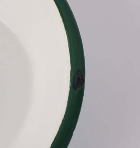 Plat ovale émaillé vintage vert d'eau