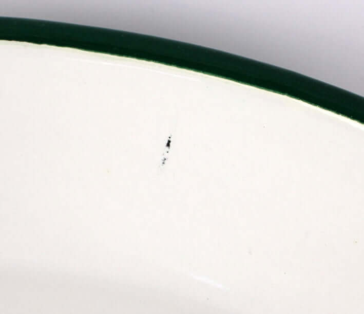 Plat ovale émaillé vintage vert d'eau