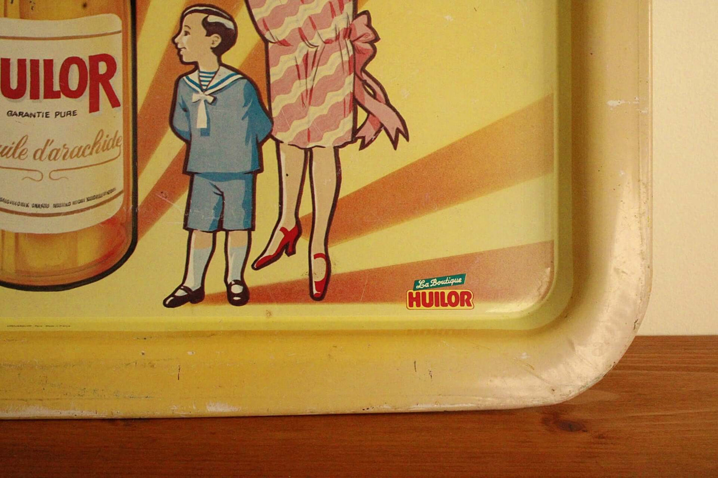 Vintage Plateau publicitaire Huilor
