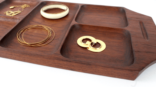 Plateau vintage en teck design scandinave