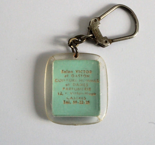 Vintage Porte-clé publicitaire salon de coiffure