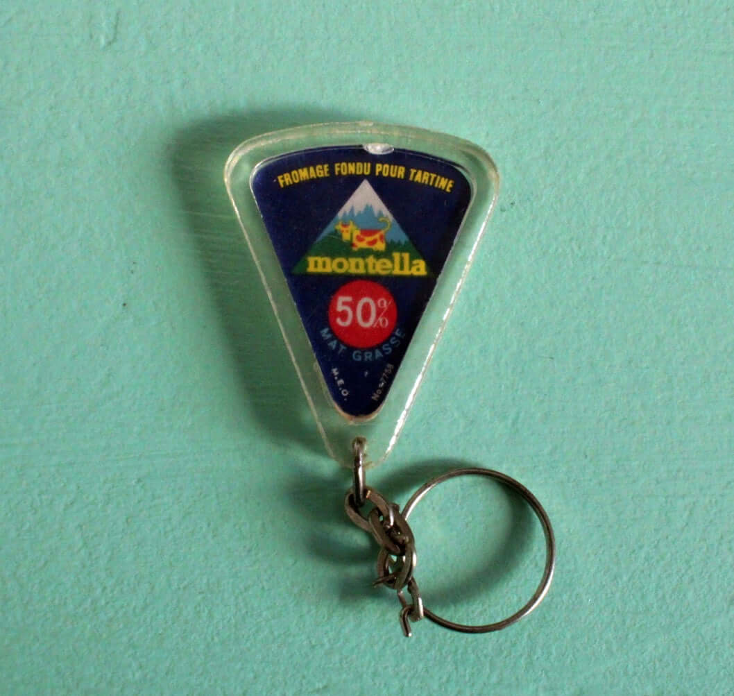 Vintage Porte-clé publicitaire fromage à tartiner