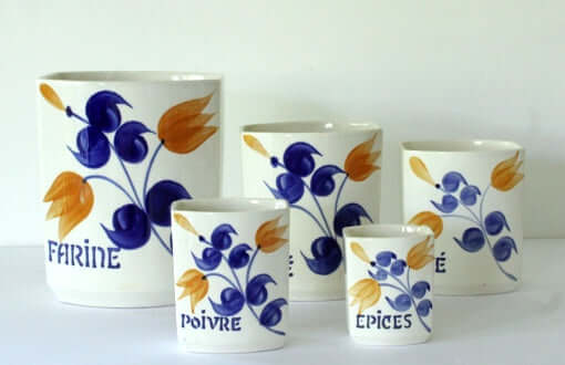 Série de pots en porcelaine vintages