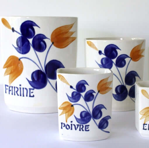Série de pots en porcelaine vintages