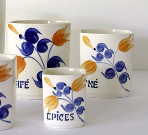 Série de pots en porcelaine vintages