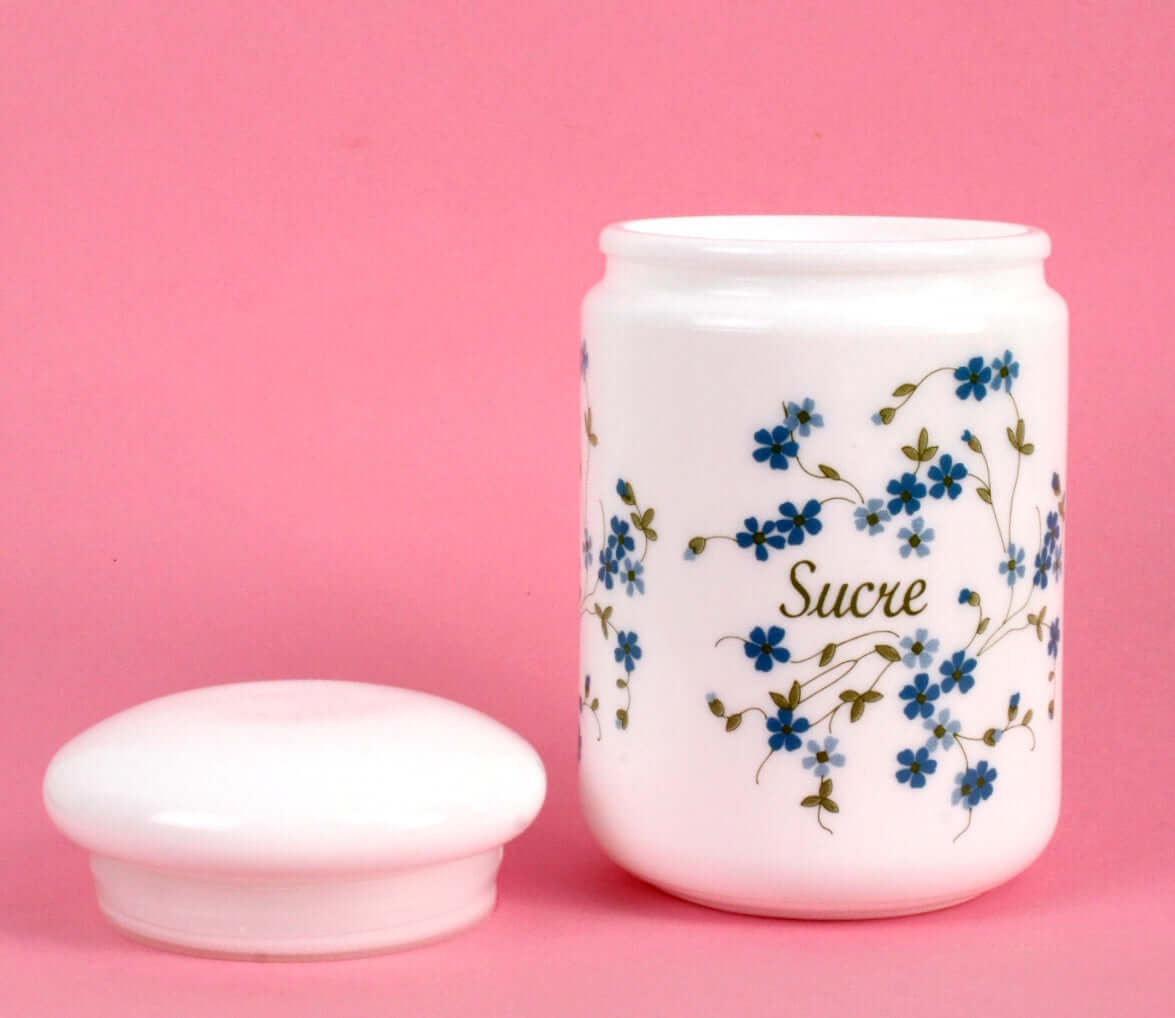 Pot à sucre vintage en opaline Cerve