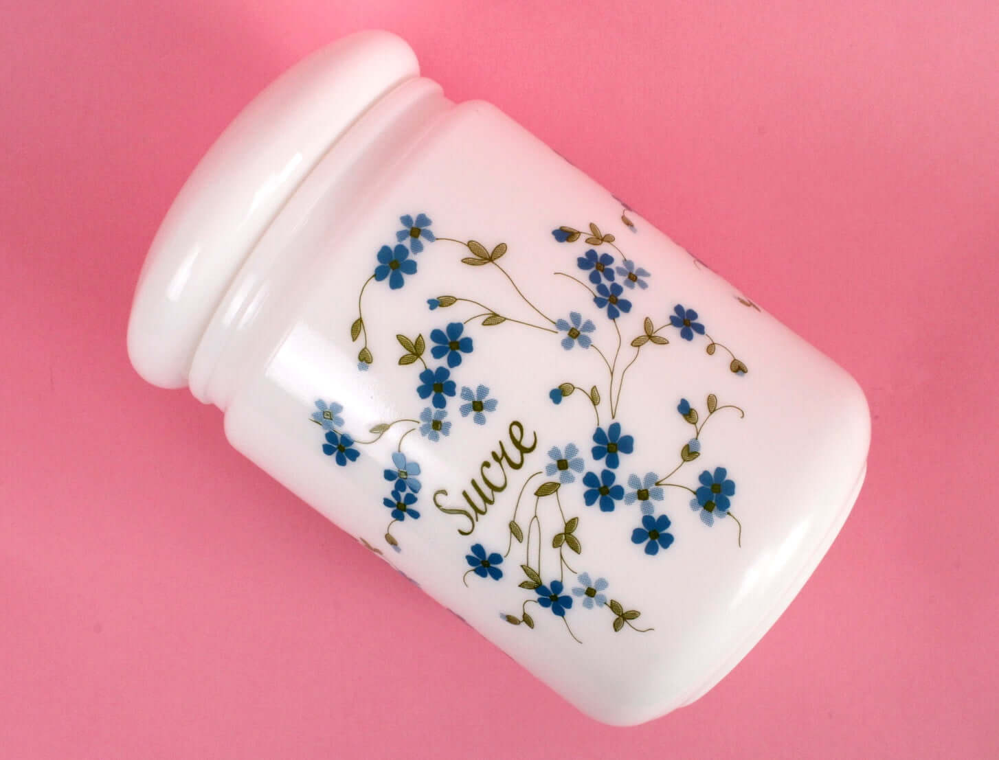 Pot à sucre vintage en opaline Cerve