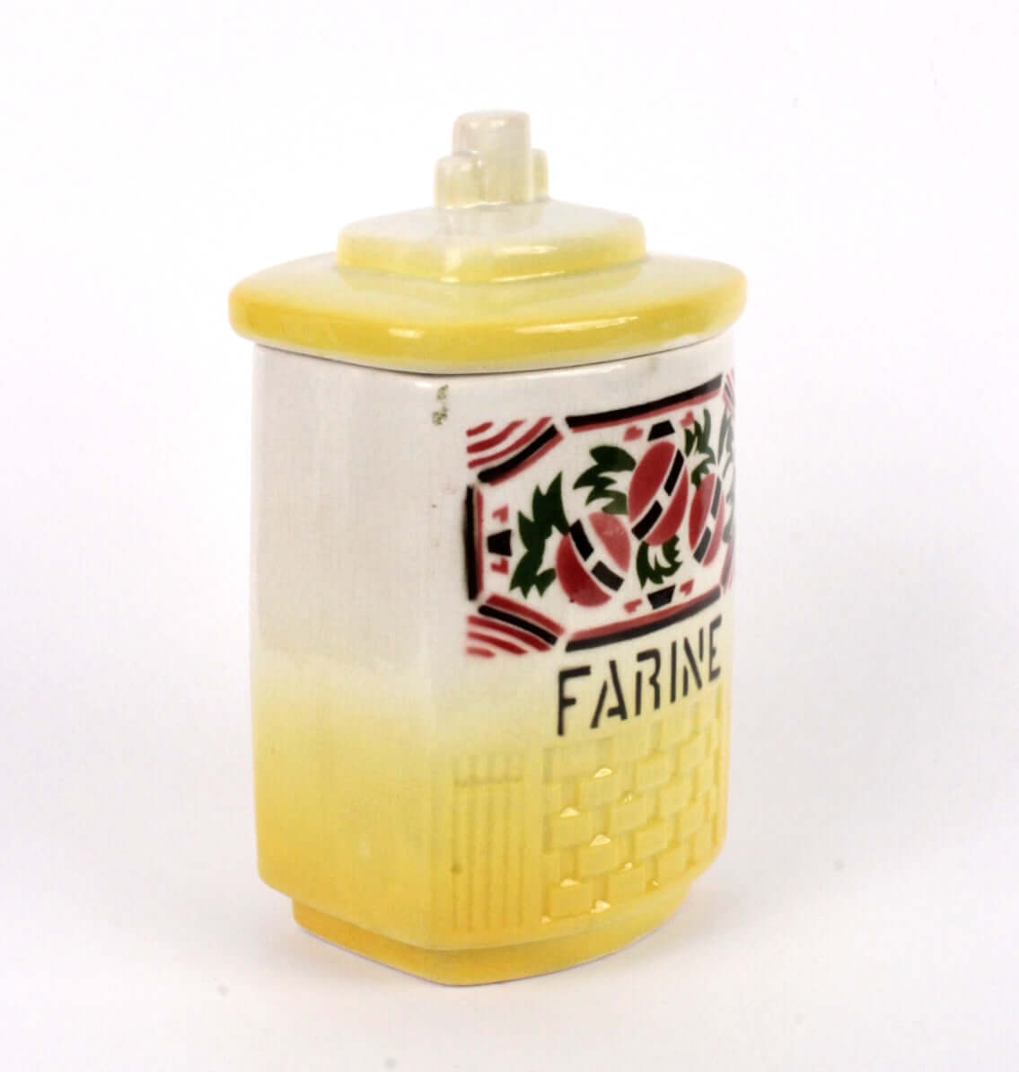 Vintage Pot à farine ancien en céramique