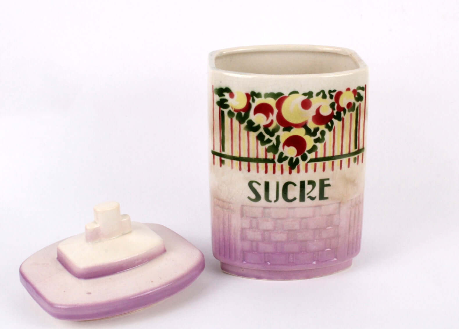 Vintage Pot à sucre ancien en céramique