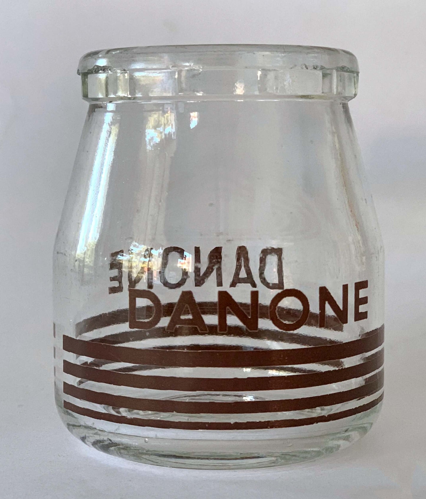 Pot de yaourt en verre Danone vintage