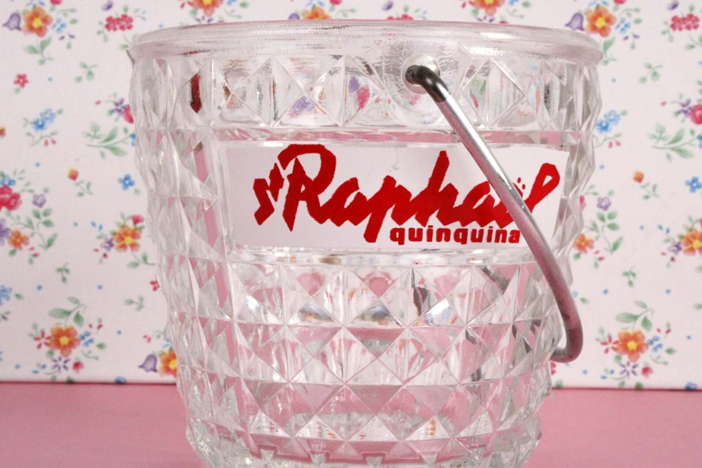 Vintage Seau à glaçons en verre St Raphaël quinquina