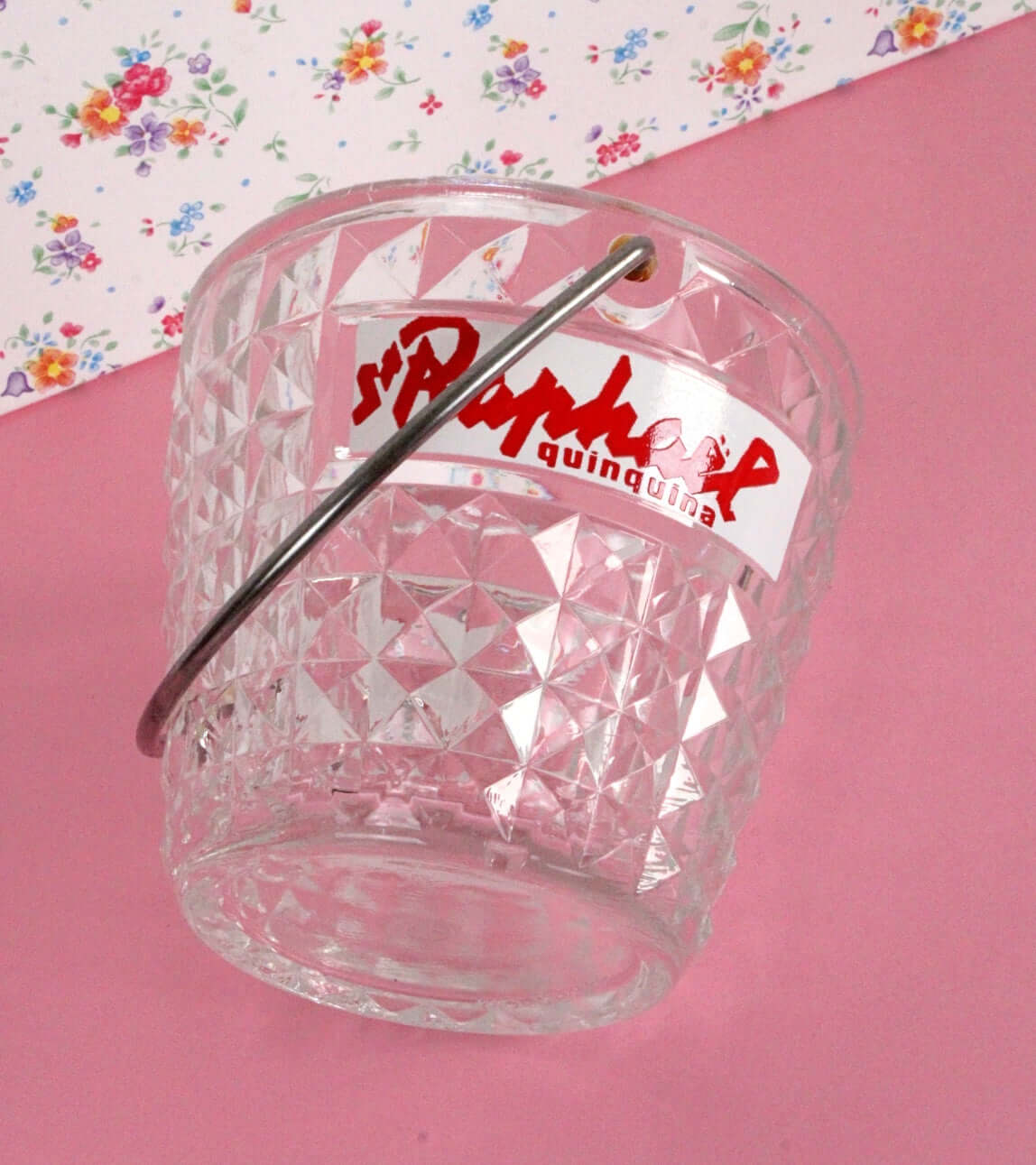 Vintage Seau à glaçons en verre St Raphaël quinquina