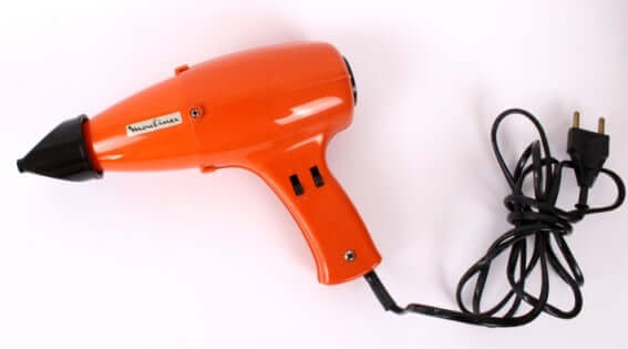 Sèche-cheveux orange Moulinex vintage