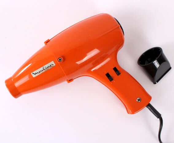 Sèche-cheveux orange Moulinex vintage