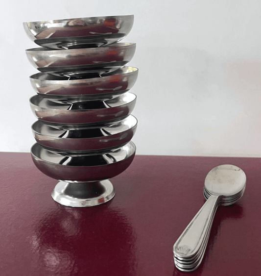 Service à glace en inox vintage