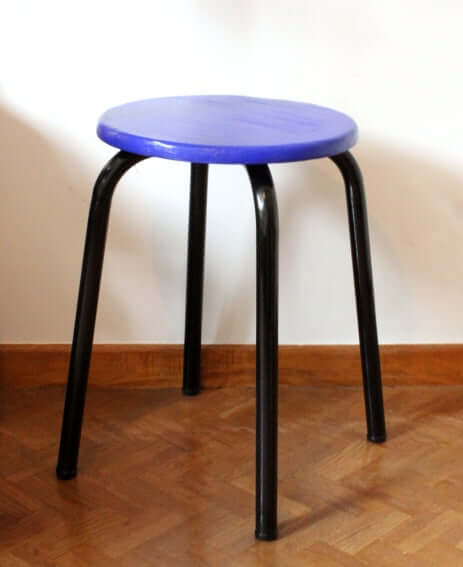 Tabouret d'atelier métal et bois vintage