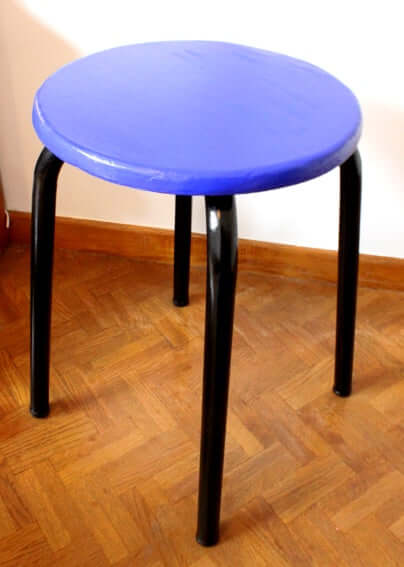Tabouret d'atelier métal et bois vintage