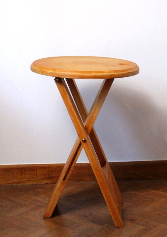 Tabouret pliant vintage en bois d'après Adrian Reed