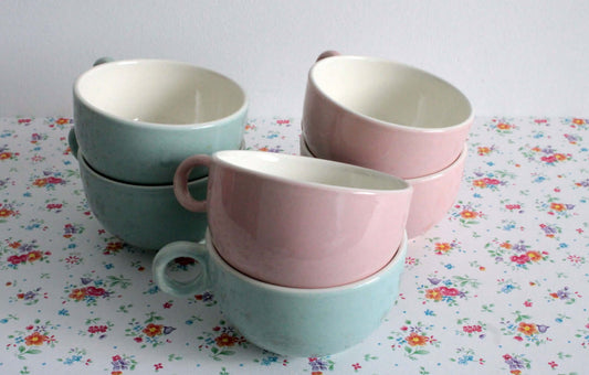 Vintage Tasses à café coloris pastel Pagnossin