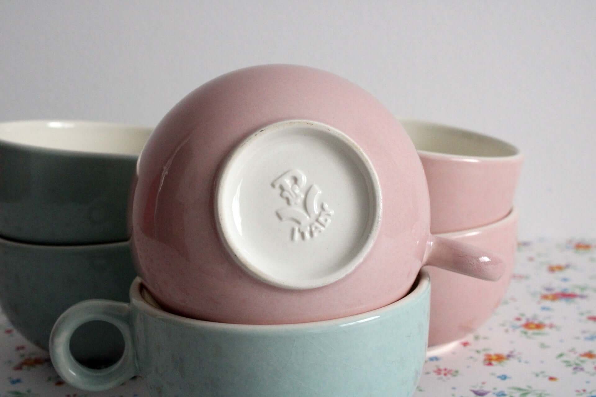 Vintage Tasses à café coloris pastel Pagnossin