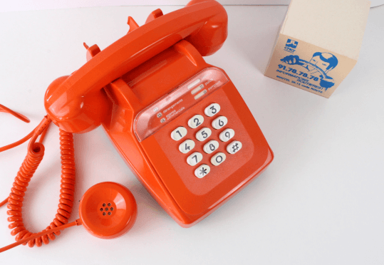 Téléphone à touches vintage Socotel orange