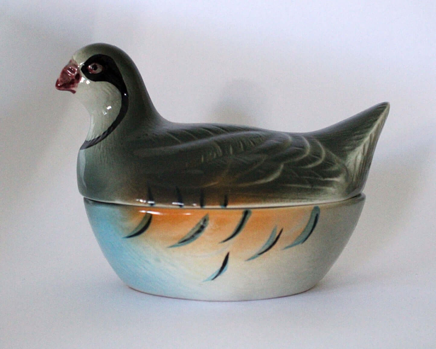 Vintage Terrine en céramique perdrix Michel Caugant