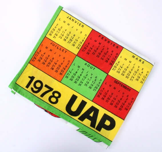 Torchon calendrier 1978 motifs fruits