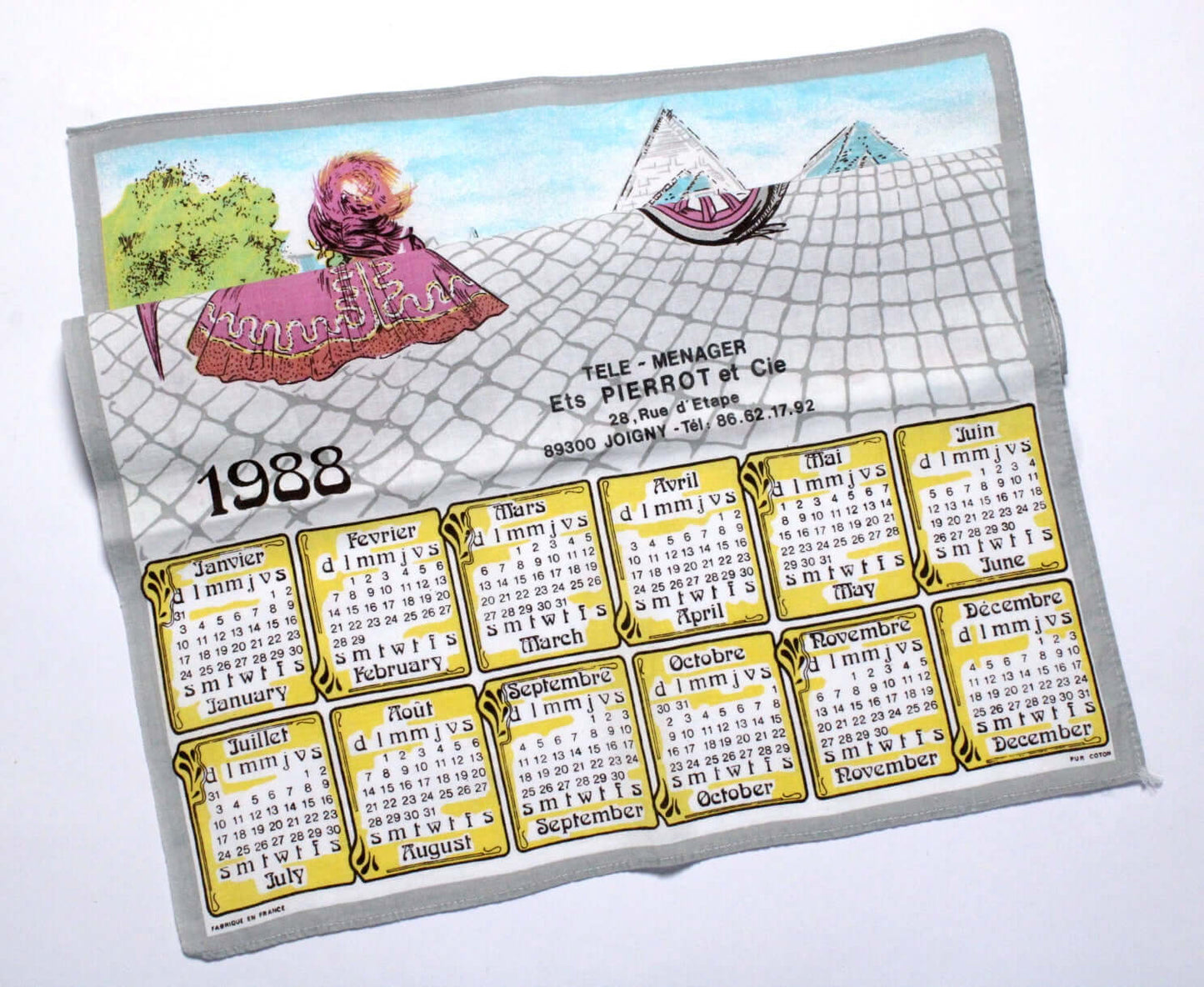 Torchon calendrier 1988