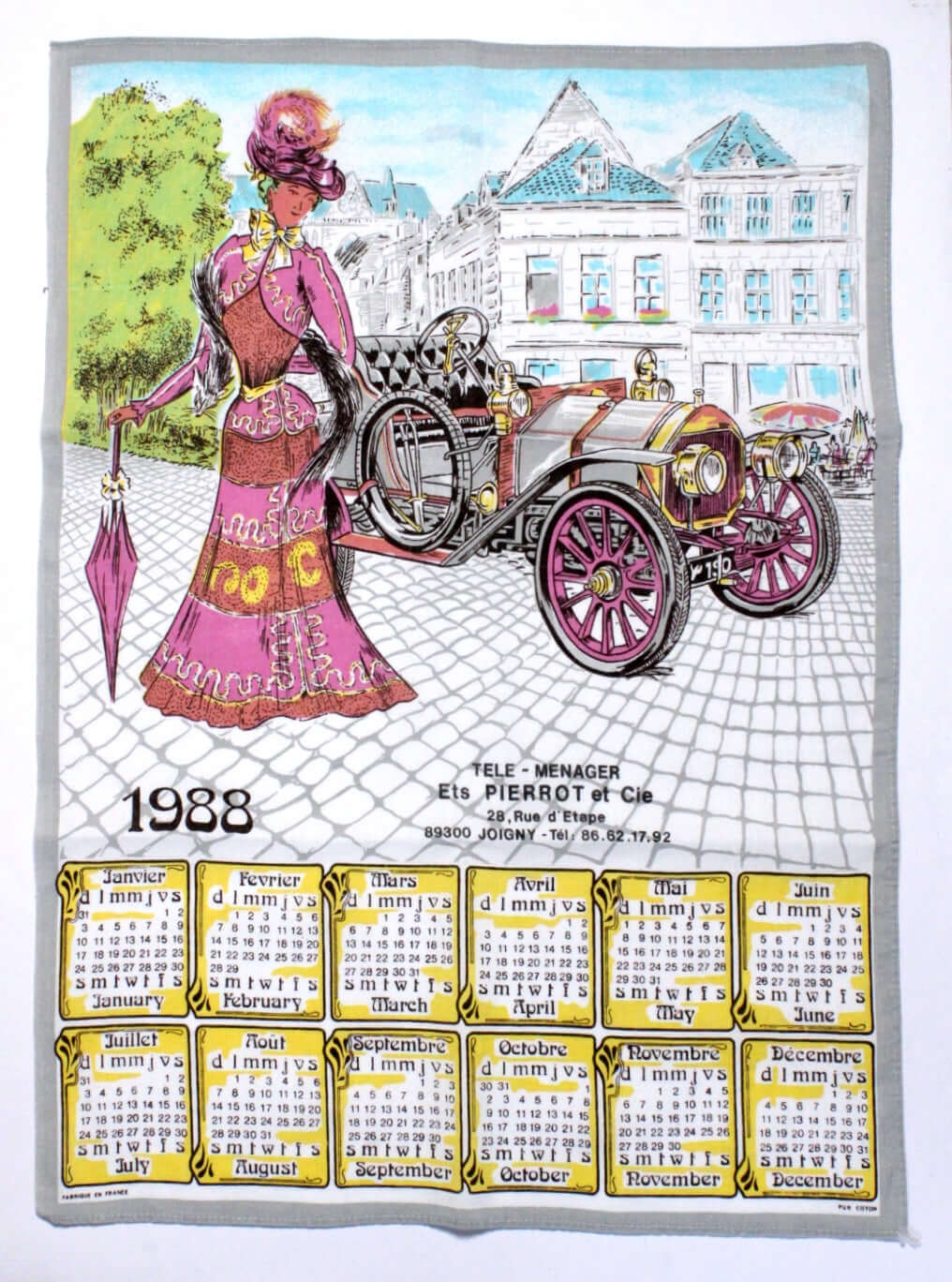 Torchon calendrier 1988