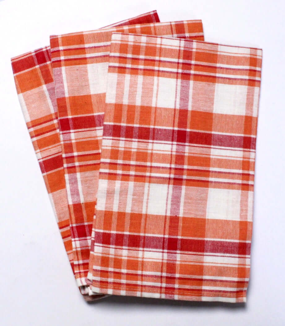 Torchons en coton à carreaux