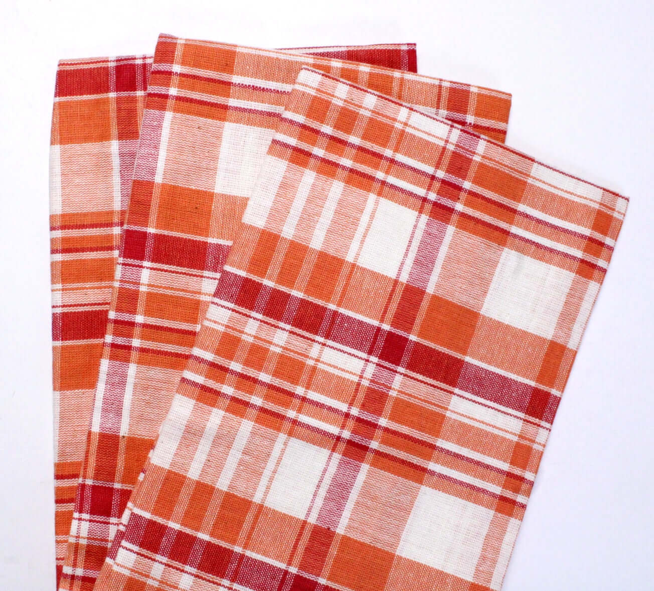 Torchons en coton à carreaux