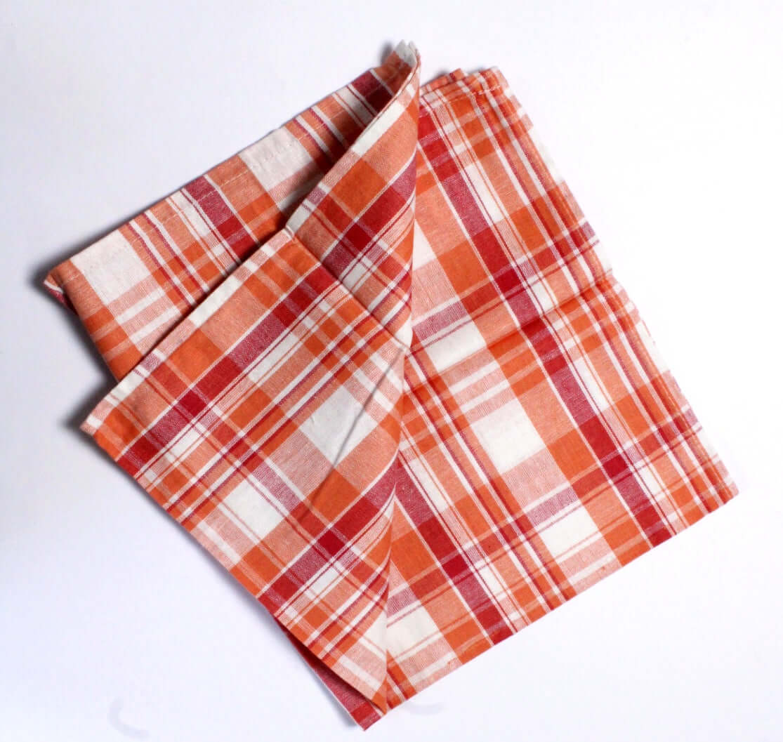 Torchons en coton à carreaux