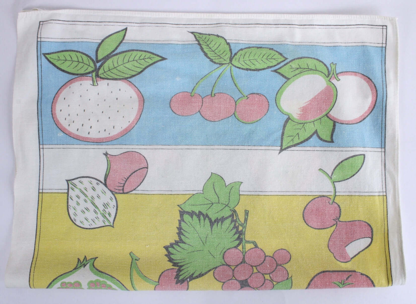 Vintage Torchon motifs fruits coloris pastel