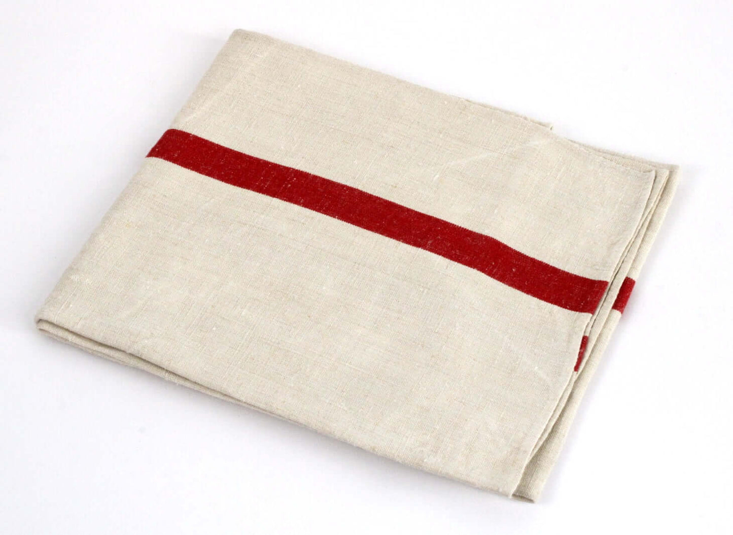 Vintage Torchons anciens en lin rayure rouge