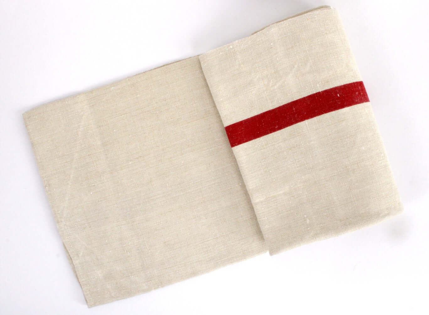 Vintage Torchons anciens en lin rayure rouge